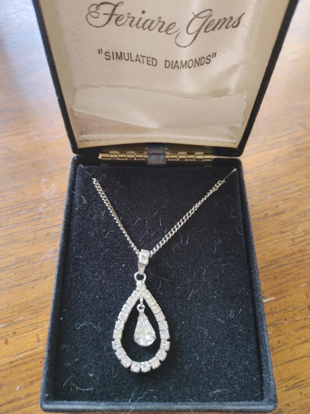 Simulated diamond necklace